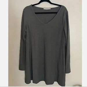 Peruvian Connection Long Sleeve Knit Sweater Mini Dress Pima Cotton Large L